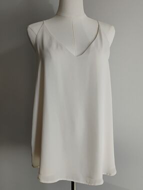 LOFT Cream V-Neck Camisole Top L